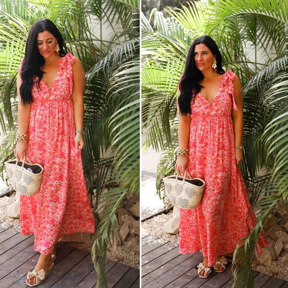 Buddy Love Dresses & Skirts - Buddy Love Meme Maxi Dress Tie Shoulder Medium NWT